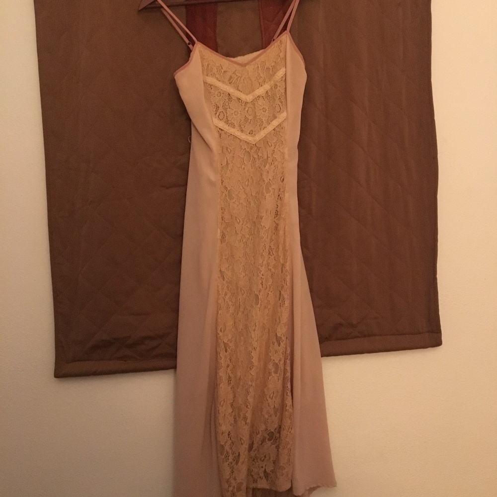 Bohemian Pink Lace Maxi Dress